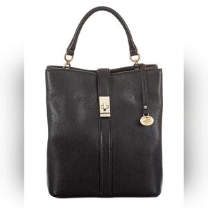 Brahmin, Amelia Black Newbury Leather Bucket Bag